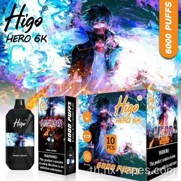 Higo Hero 6000 พัฟแบบใช้แล้วทิ้ง vape